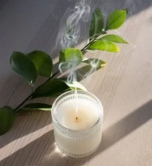 fresh room air with fragrant candle